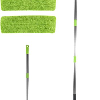 Green Mop, Flat Mops for Floor Cleaning with Long Handle, Small Dry Mops, Home Floor Cleaning Mop Tool for Wood/Tile/Laminate/Marble