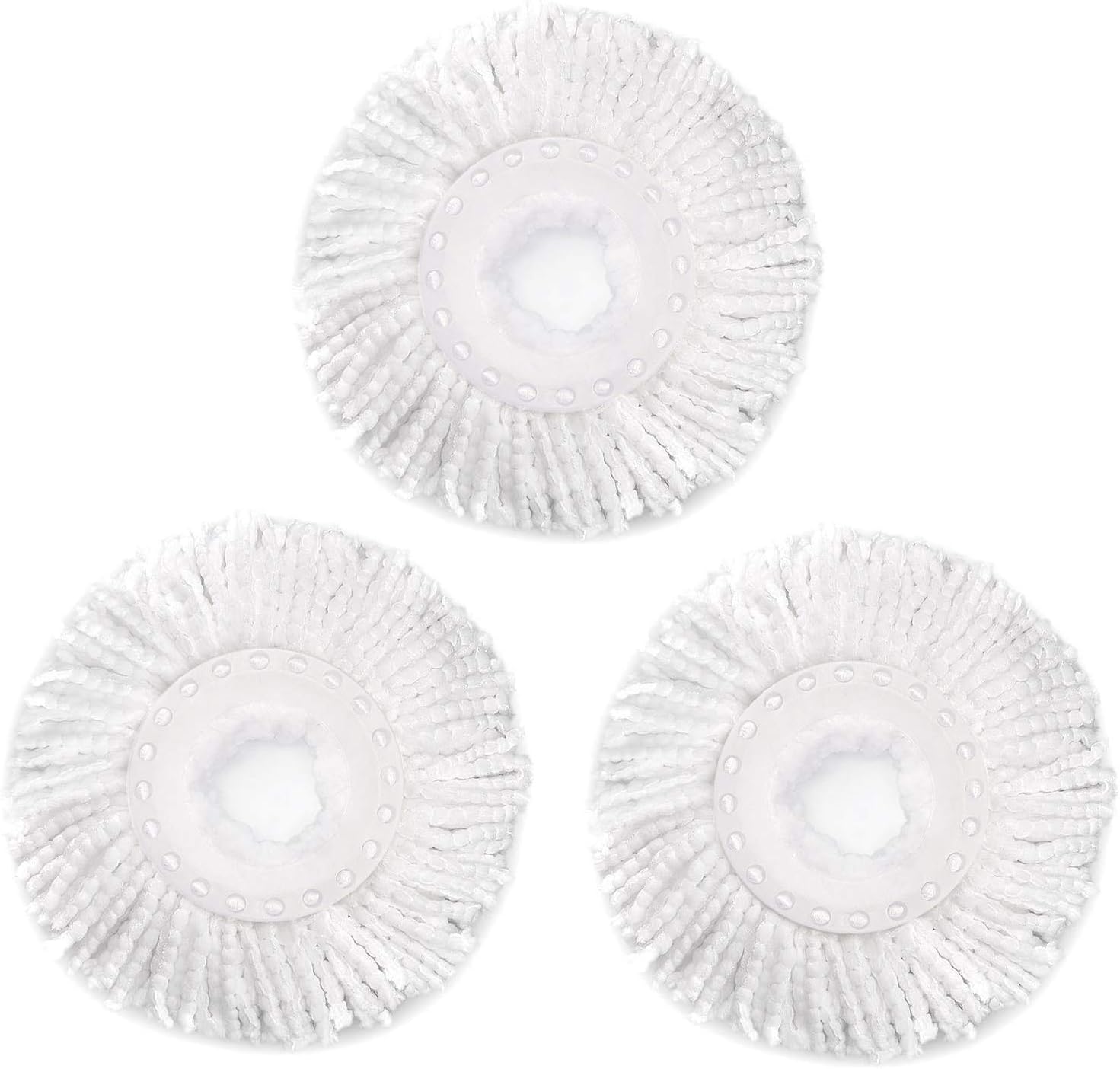 3 Pack Spin Mop Replacement Head for Other 360 Spin Mop Systems, Microfiber Spin Mop Refills (3pc-White)