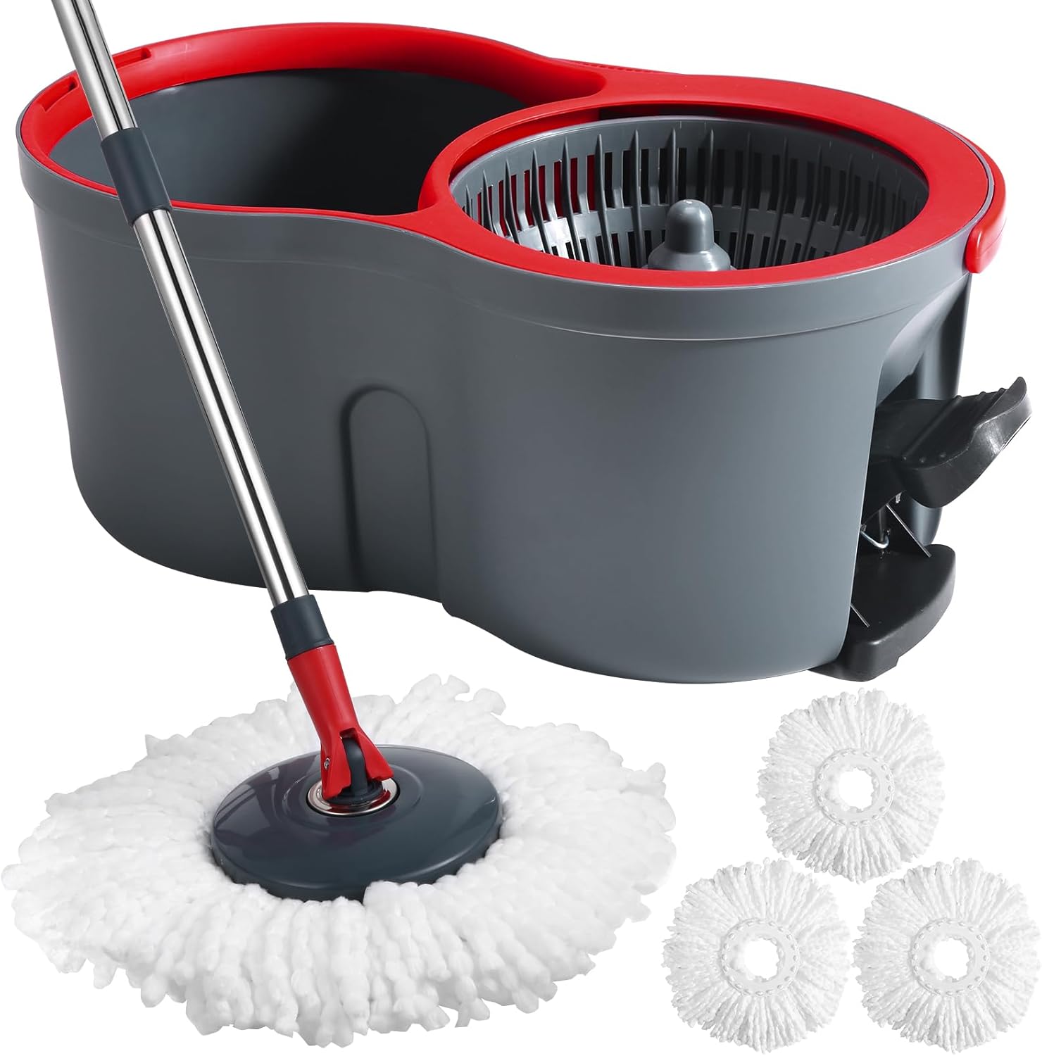 360° Spin Mop and Bucket Set with Separate Clean and Dirty Water