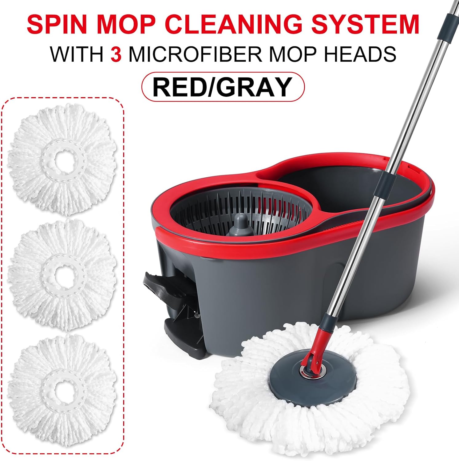 360° Spin Mop and Bucket Set with Separate Clean and Dirty Water - Image 2