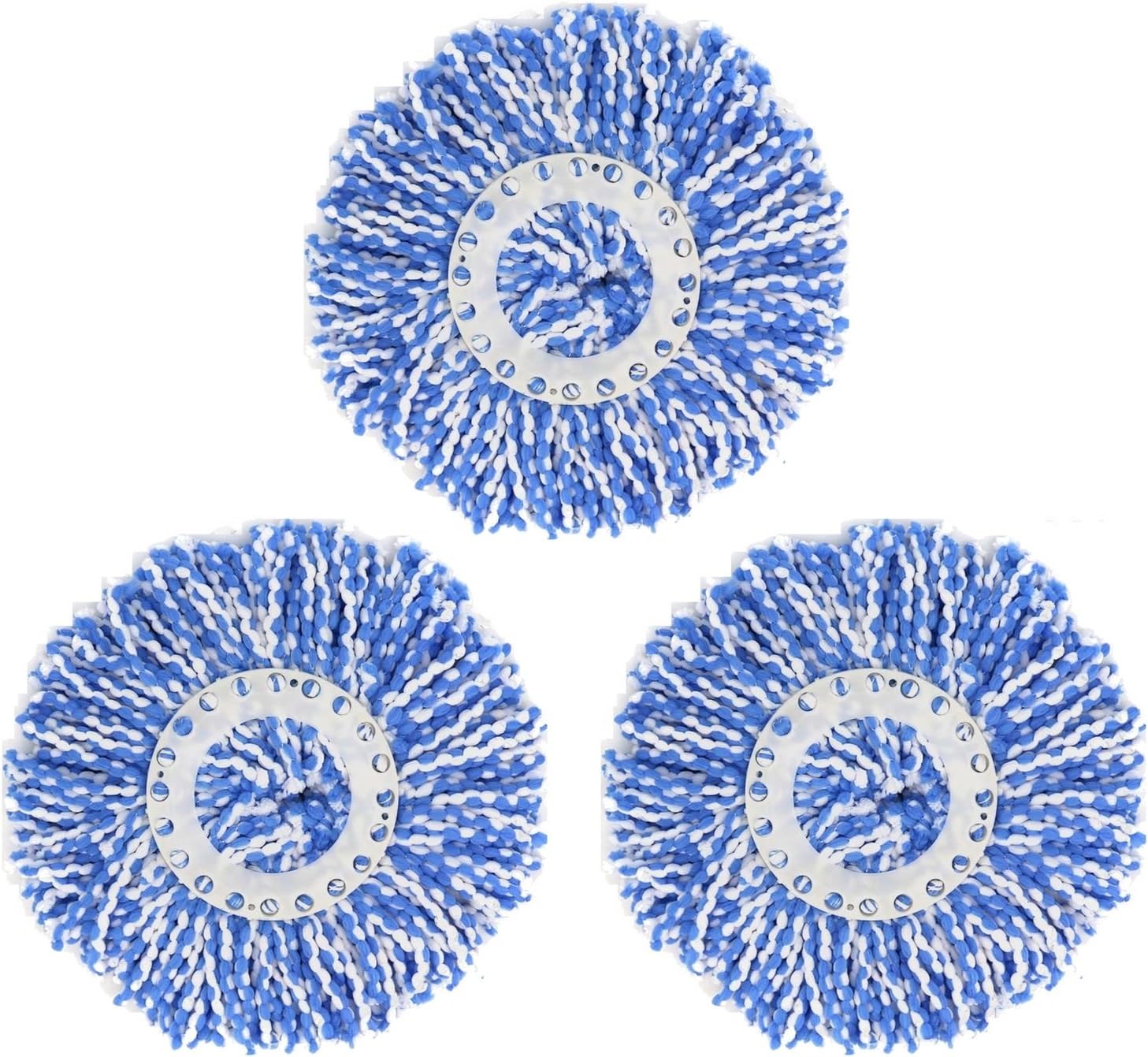 3 Pack 360° Spin Magic Mop Replacement Head, Round Shape Standard Size Microfiber Mop Head Refills for Other Brands