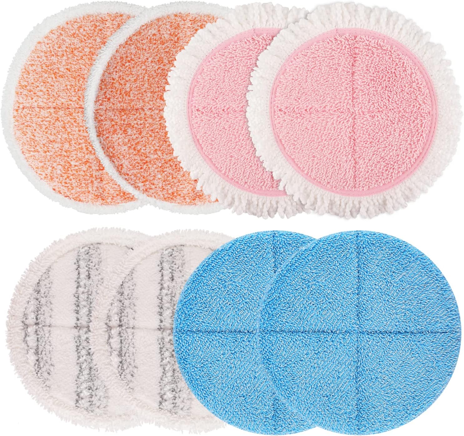 Electric Mop Pads, 7.28in Round Replacement Mop Pads, Spin Mop Pads for Floor Cleaning (8 Pack)